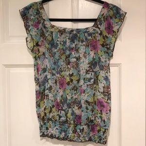 Iz Byer CA | sheer floral t shirt